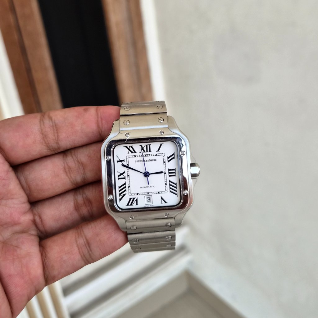 Specht & Sohne SP0011 White Aviator 37MM Automatic Movement Japan Miyota 8215 not cartier santos gal
