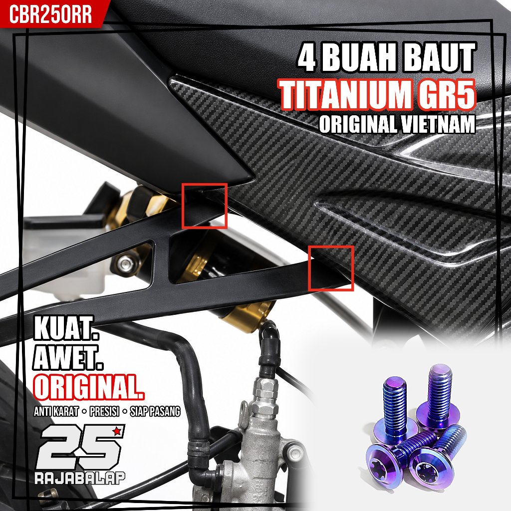 4 Baut Step Penumpang Titanium GR5 CBR250RR CBR 250RR Honda