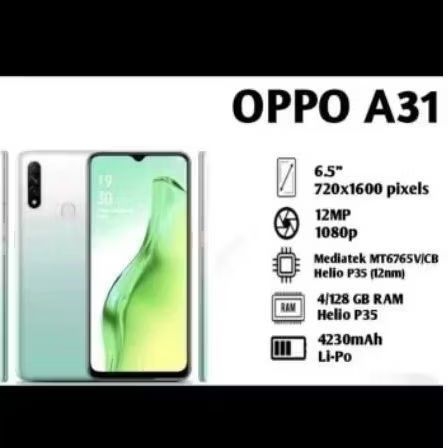 Smartphone Oppo A31 ( SEKEN )  RAM 6 GB Internal 128GB 4G LTE / bergaransi