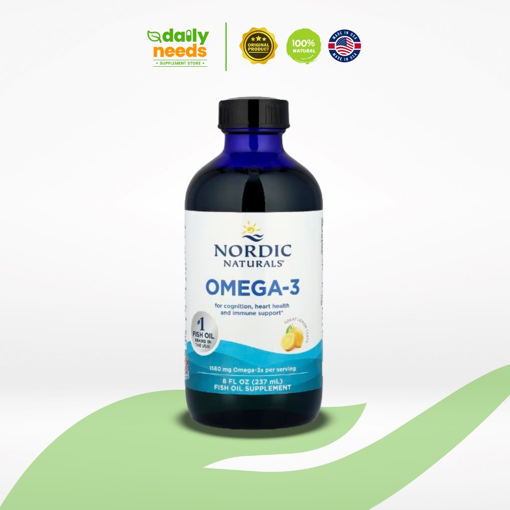 Nordic Naturals Omega-3 Liquid 1560 mg Lemon Flavor 237 ml (8 fl oz) | Dukung Fungsi Otak & Jantung