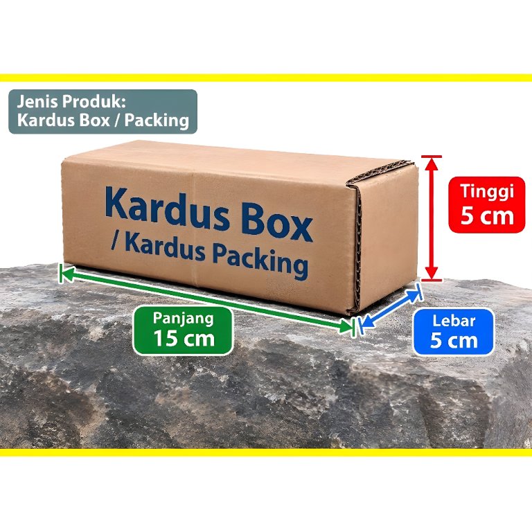 Kardus Box Packing Panjang 15 cm Lebar 5 cm Tinggi 5 cm
