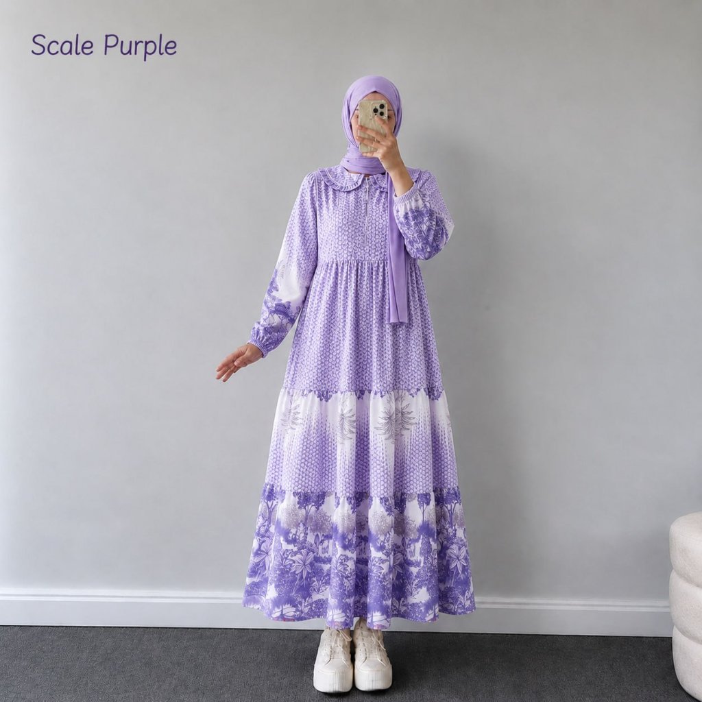 IZANY Dress Wanita / XXL JUMBO Midi Dress Collar RAYON