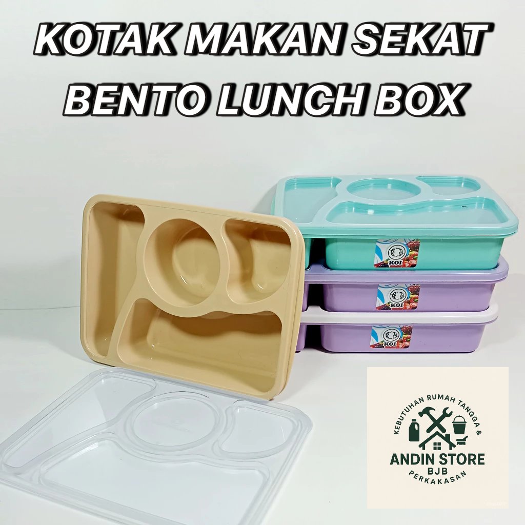 Kotak Makan Sekat | Bento Lunch Box | Wadah Tempat Nasi Bekal