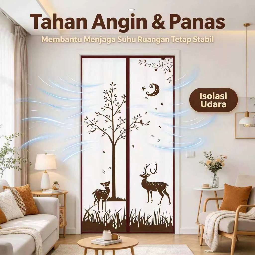 Tirai anti nyamuk PVC Tirai Magnet Elegan bahan plastik PVC 90x210cm/ 100x210cmTirai Pintu kamar Tir
