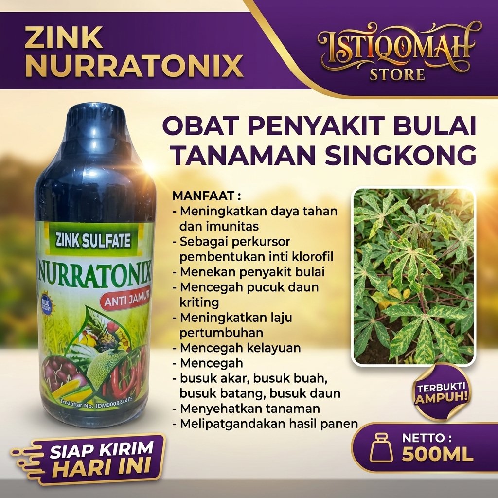 Obat Penyakit Bulai Tanaman Singkong Paling Ampuh ZINK NURRATONIX Nutrisi Pencegah Daun Keriting Bus