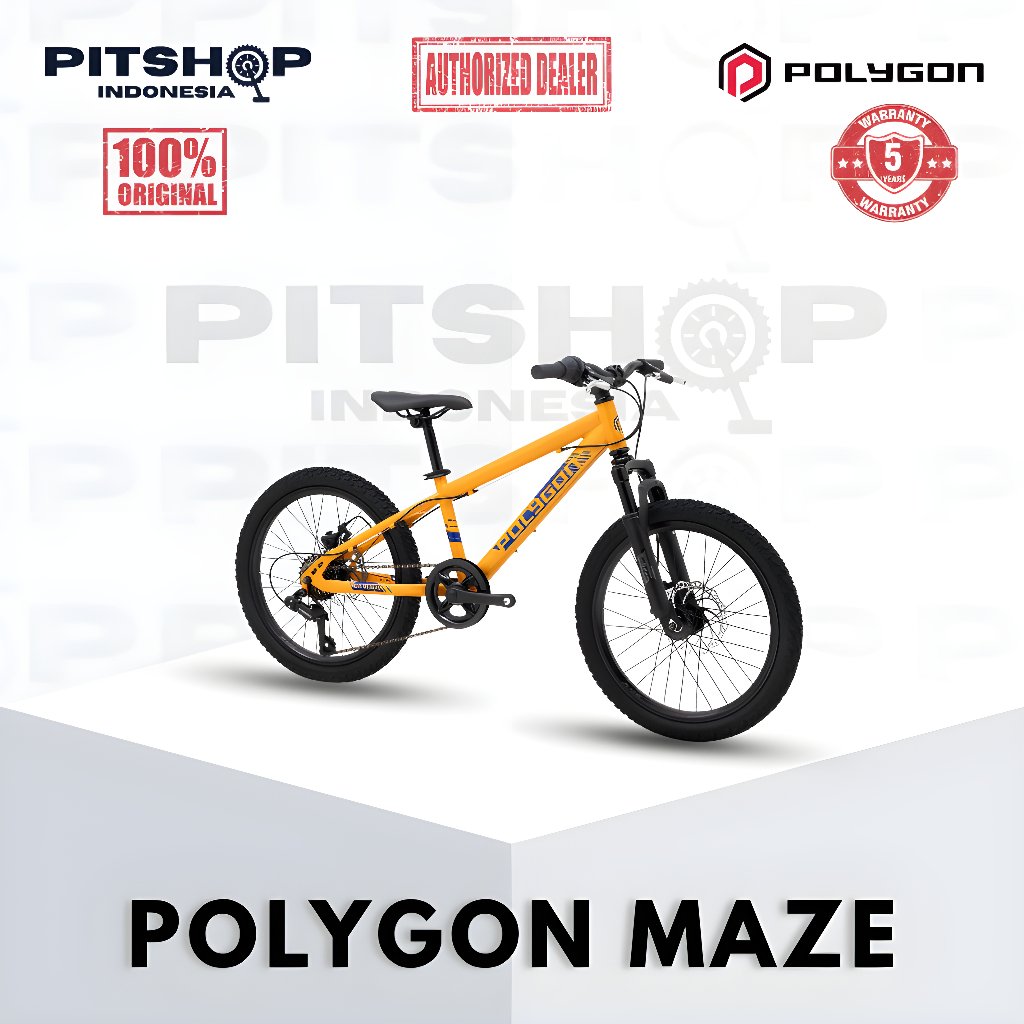 Sepeda Anak Gunung MTB Polygon Maze M20 20 Inch Original Yellow