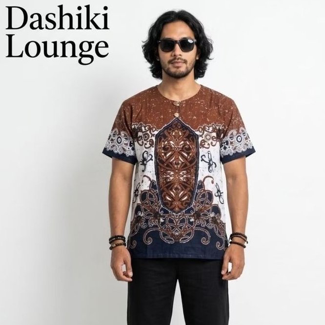 Kaos UJE Unisex Pria Wanita Motif Etnik Asmat Dayak Baju Pantai Santai Casual