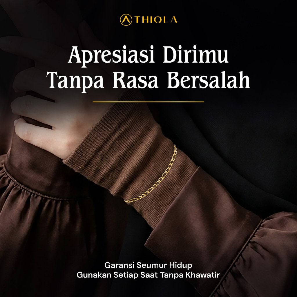 THIQLA - Gelang Rantai kecil Figaro CHITRA - Gelang Tangan Rantai Wanita Tipis Elegan - Gelang Wanit