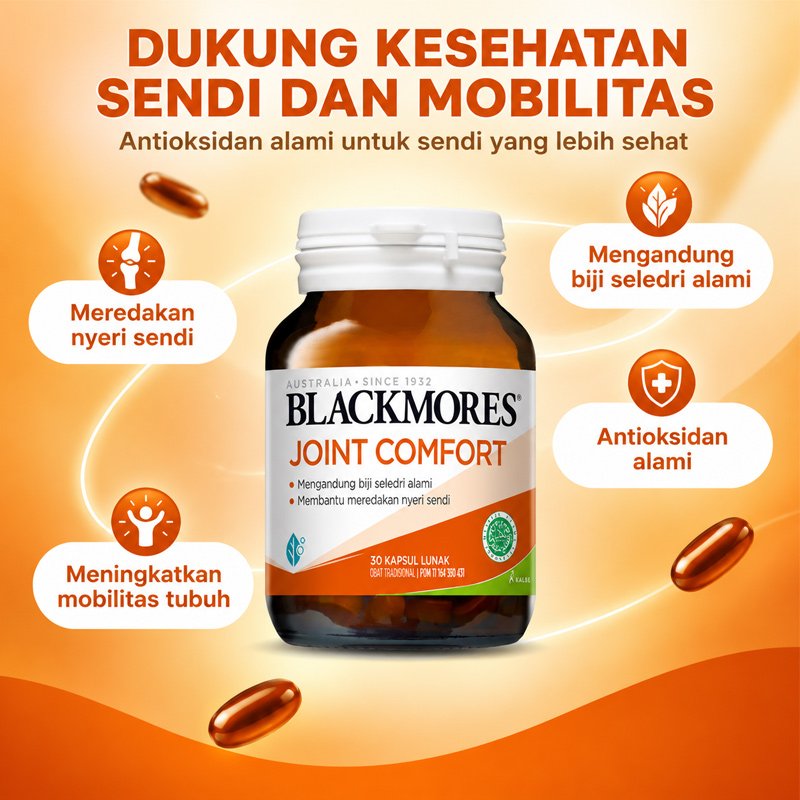Blackmores Joint Comfort kapsul untuk kesehatan sendi mengandung biji seledri alami 30 kapsul