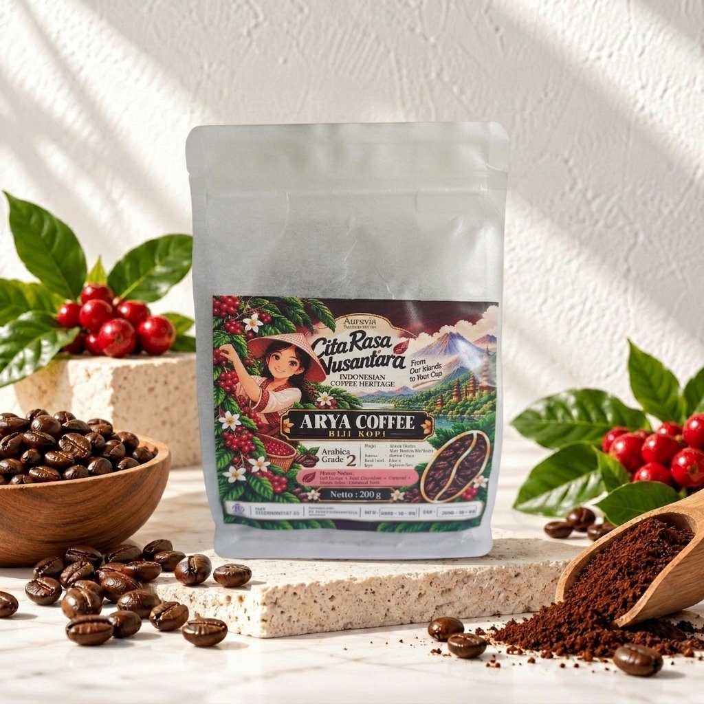 Biji Kopi Arabika Espresso Base 200g - Arya Coffee Aurevia Natural