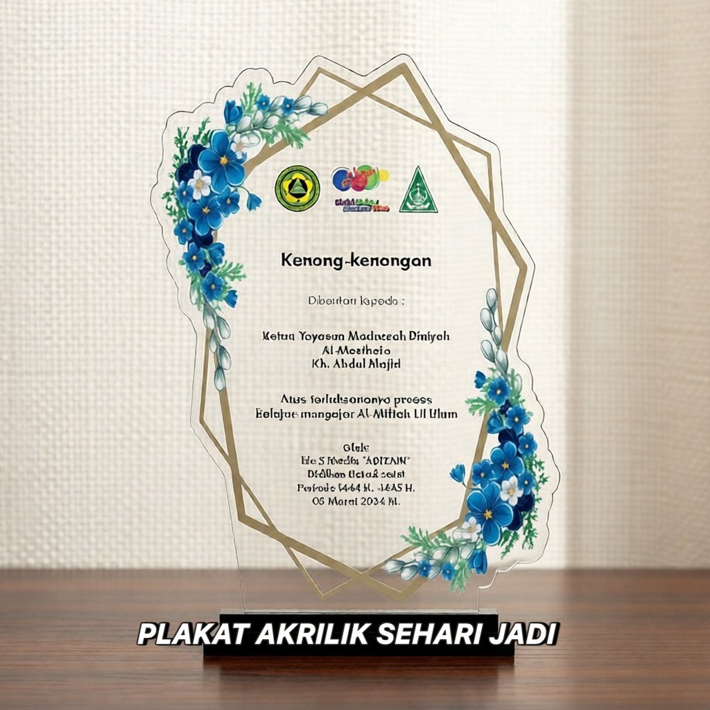 PLAKAT AKRILIK MOTIF BUNGA SEHARI JADI