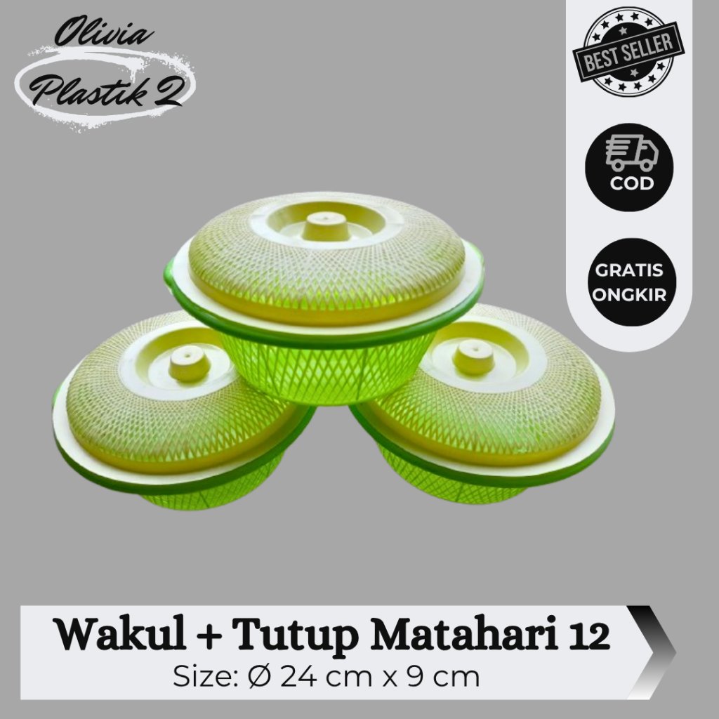 Wakul + Tutup | Wakul Sedang | Wakul Matahari 12 Hijau
