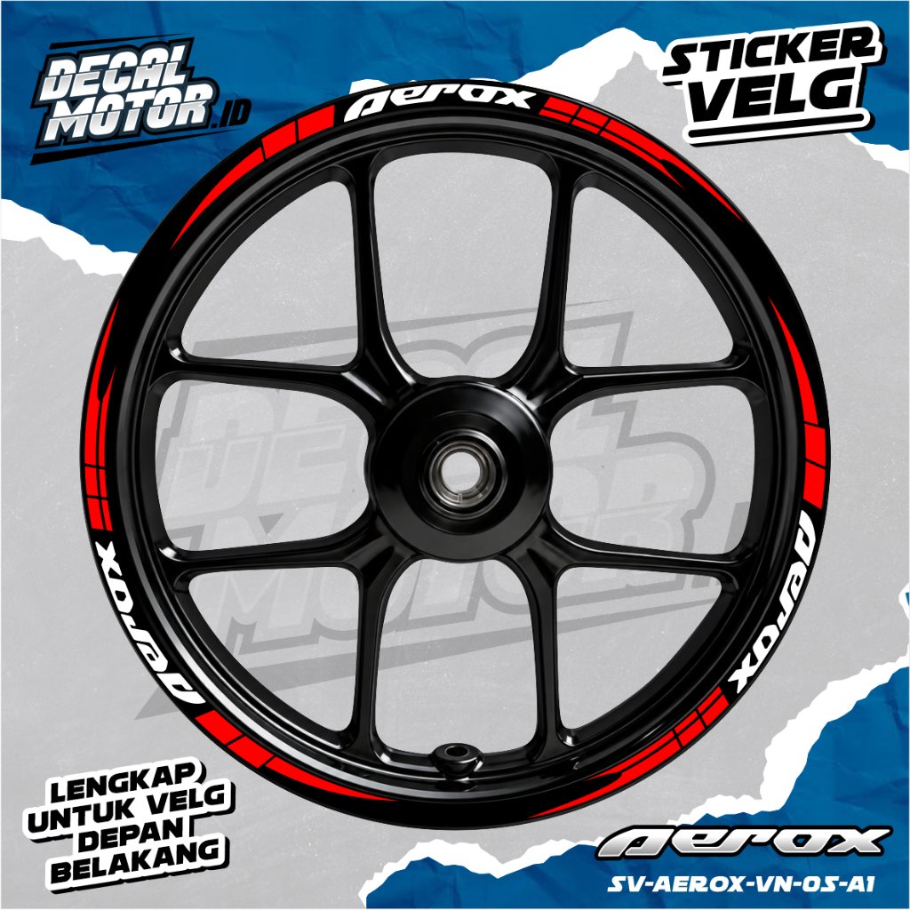 STIKER LIS VELG AEROX VARIASI LIS WARNA SIMPLE ELEGAN - STIKER VELG AEROX SUDAH DICUTTING - SV-AEROX