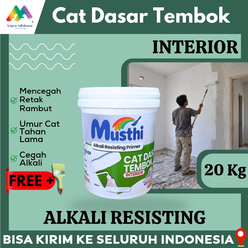 Cat Dasar Tembok Alkali Sealer Interior Musthi Paint 20 Kg Cat Alkali Sealer