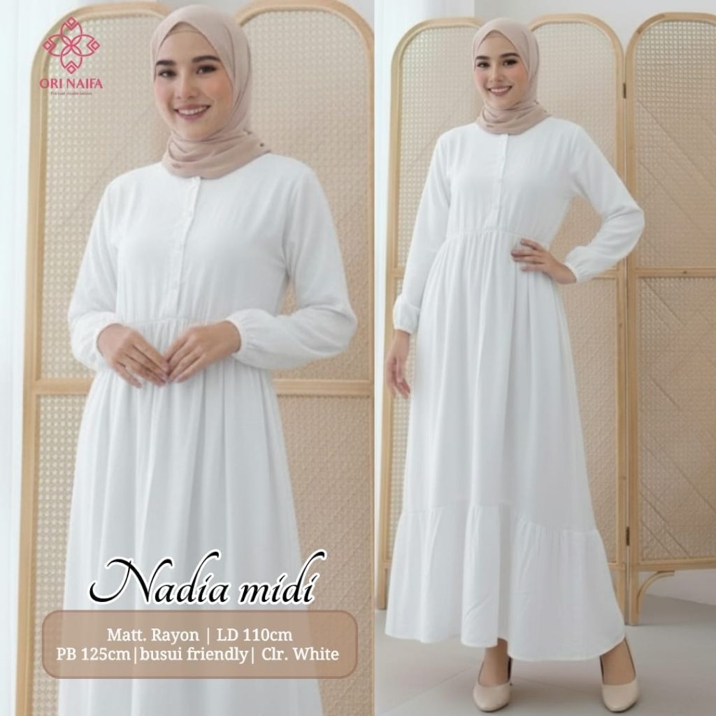 Gamis Livina / Ghania Dress Wanita Rayon Twill Premium