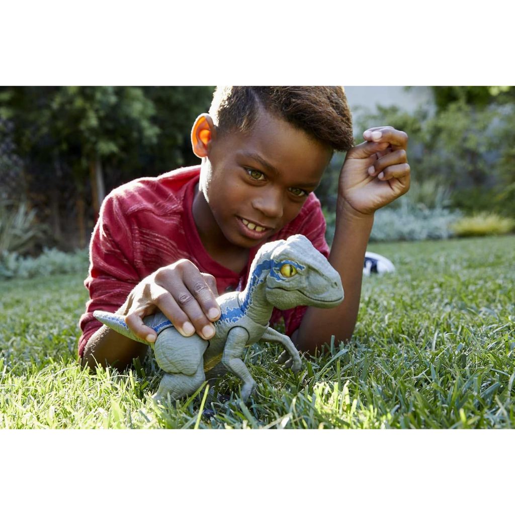 Mattel Jurassic World Primal Pal Blue with Spring-activated Action