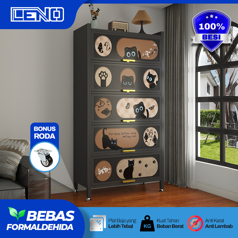 Lemari Dapur Estetik Minimalis Lemari Dapur Serbaguna Multifungsi Lemari Piring Tertutup Aluminium