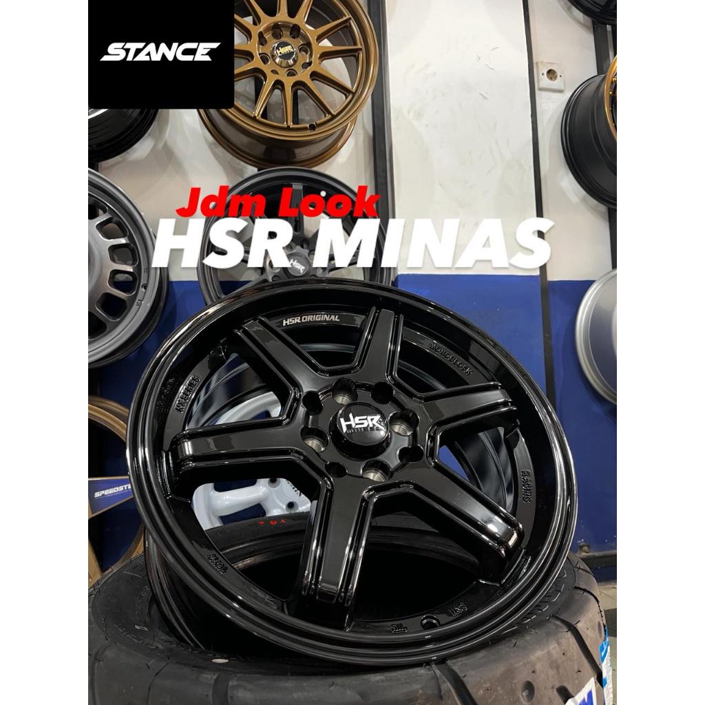 Velg Mobil Jdm TE37 Ring 16 HSR Minas Original Black Glossy Bestfor Avanza,Jazz,Yaris