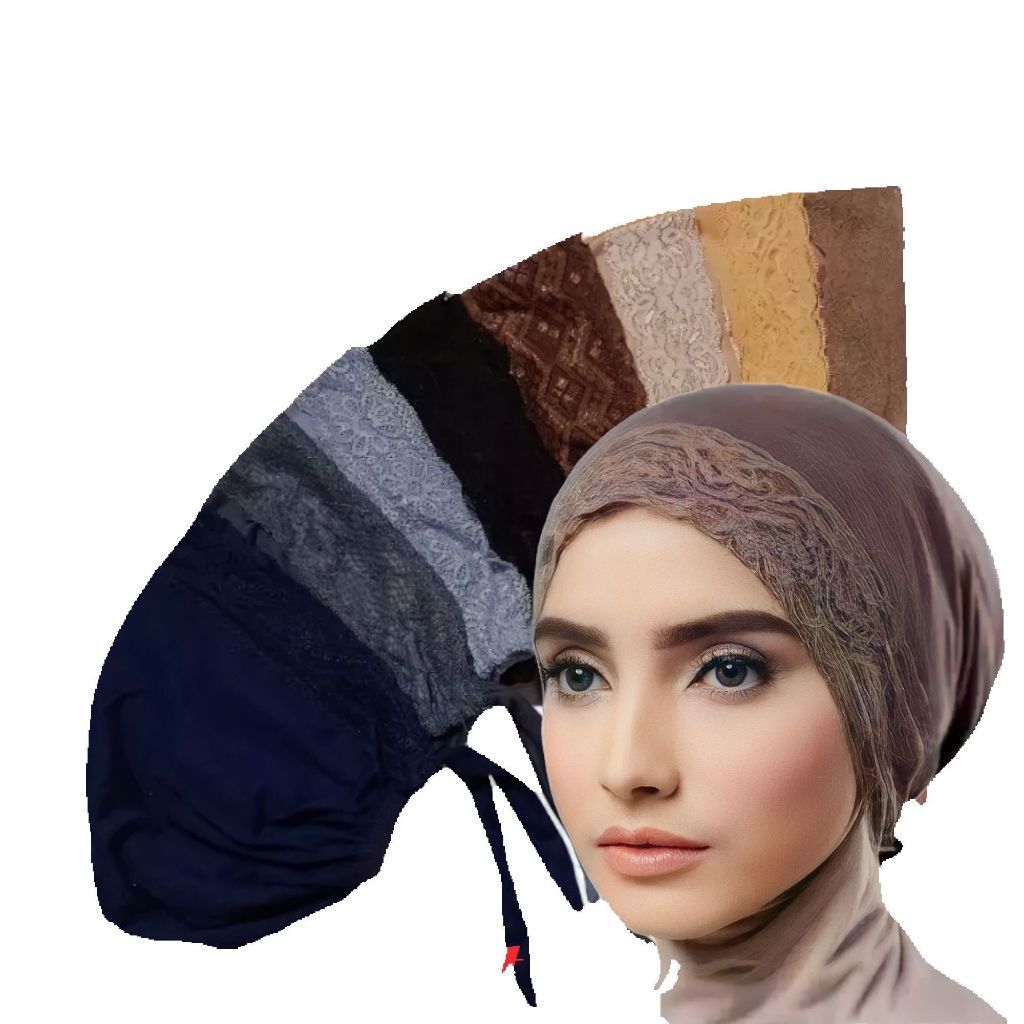 (PUTRI)inner kerudung renda tali //dalaman kerudung//ciput basic turki mix renda tali super //ciput 