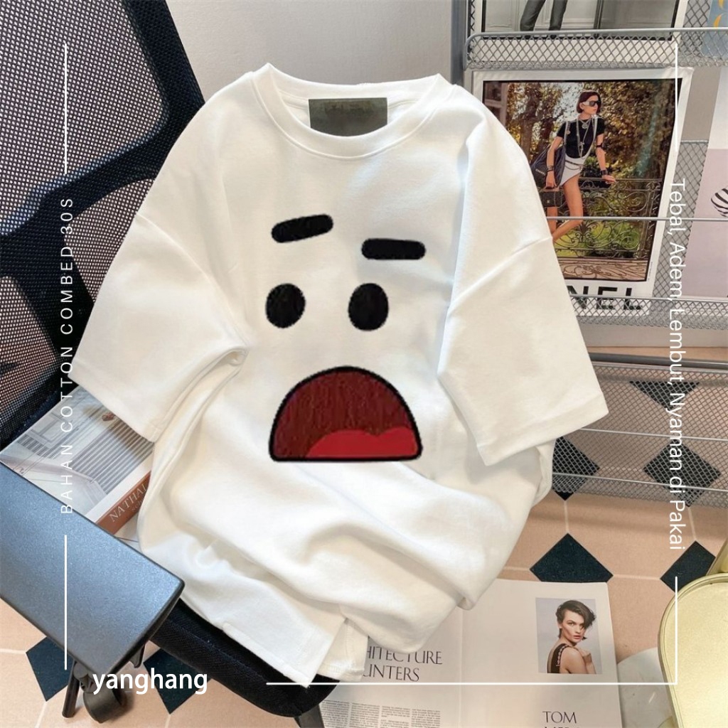 Kaos Oversize Pria Wanita Japan Korea Combed 30s Katun Baju