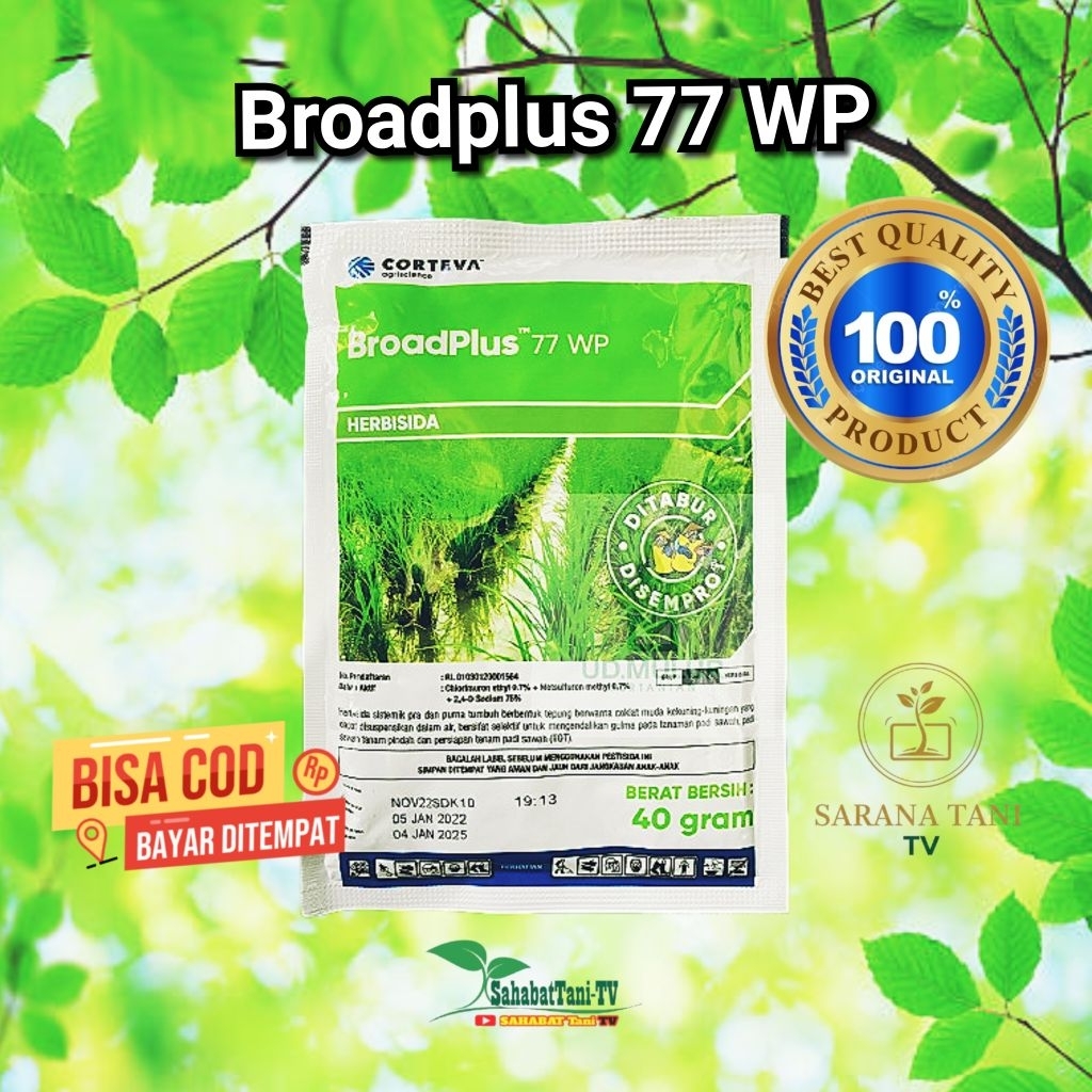 Broadplus 77 WP adalah herbisida sistemik selektif pra-tumbuh dan purna-tumbuh berbentuk tepung yang