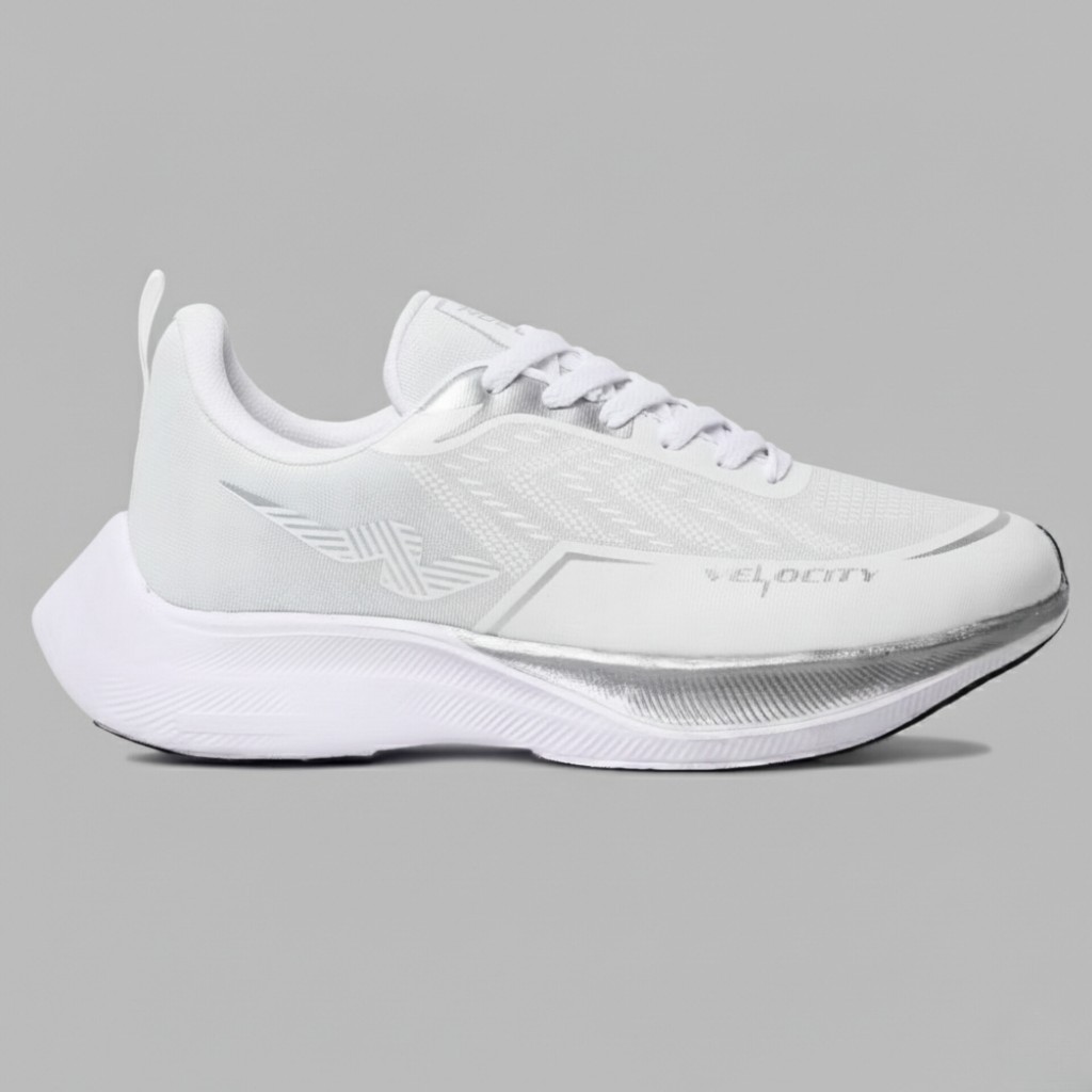 Nuevo Velocity Putih Silver Sepatu Lari Sneakers Pria Sport Shoes Running