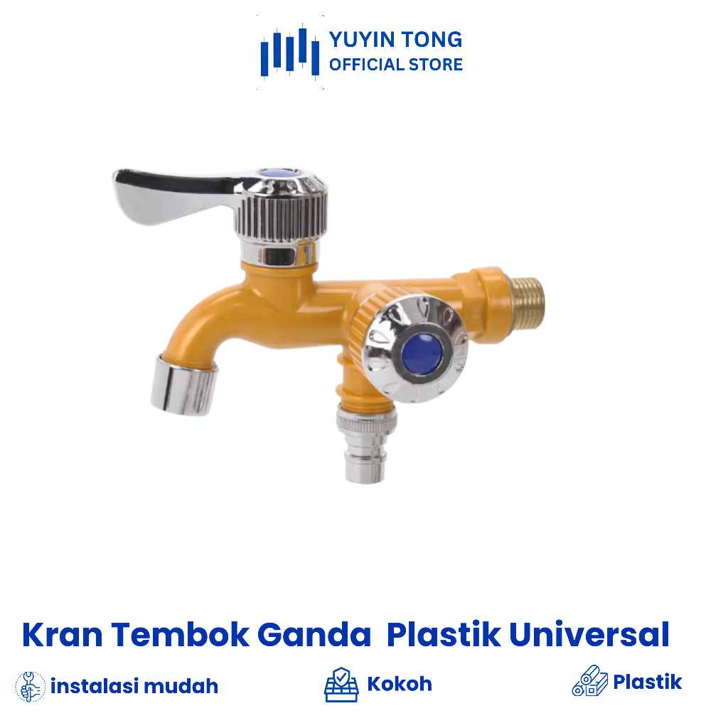kran Air Plastik 1/2" Drat / Keran Air Tembok ABS Kran Taman Mesin Cuci kuat berkualitas