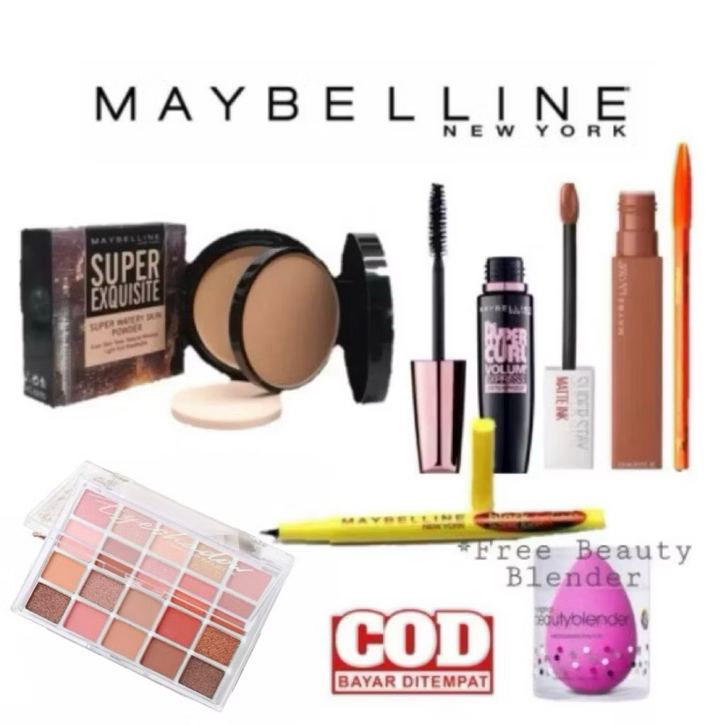 Paket Make Up MAYBELLlne 6in1 / Paket Make Up Lengkap / Paket Make Up Murah / Kosmetik Murah 6 in 1