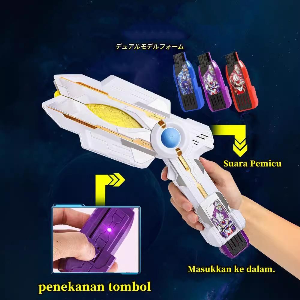 DX Mainan Guts Sparklance Alat berubah Ultraman Trigger dengan lampu dan suara Senjata New gen Ultra