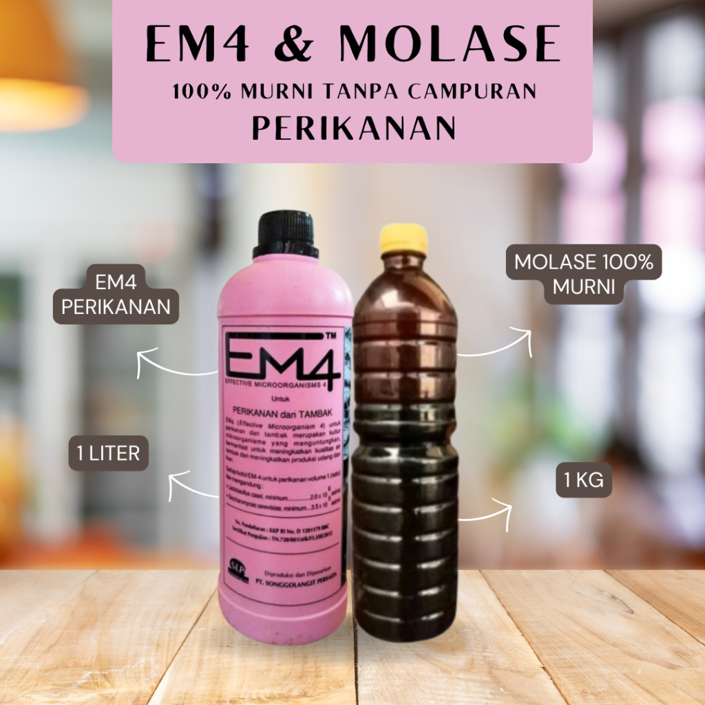 Paket EM4 EM 4 PERIKANAN 1 Liter + MOLASE 1kg / EM4 PERIKANAN
