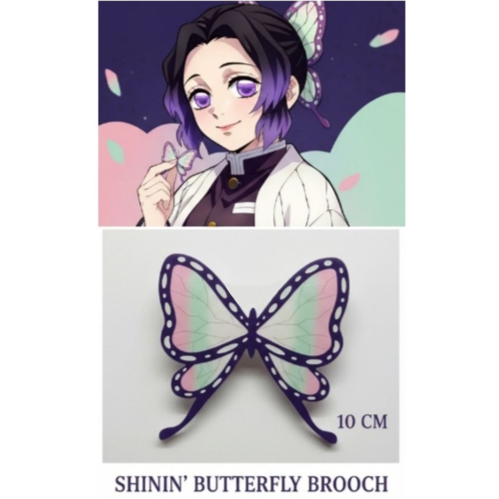 Bros pin demon slayer butterfly Shinobu, zenitsu,Tanjiro,kanao,kanroji,inosuke,aoi,nezuko, muichiro 