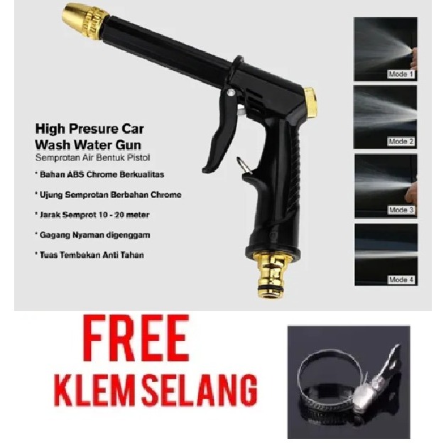 { BATTERY }SPRAY GUN TER SEMPROTAN AIR CUCI MOBIL STEAM MOTOR WITH HANDLE GAGANG FREE KLEM SELANG