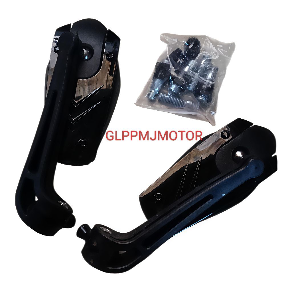 Spion Alevo Kaca Spion Arevo Koso Lipat Tanduk Hitam Oval Universal Untuk Semua Motor Beat Vario Mio