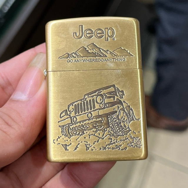 korek api zippo usa 1 side gold jeep offroad ori best quality