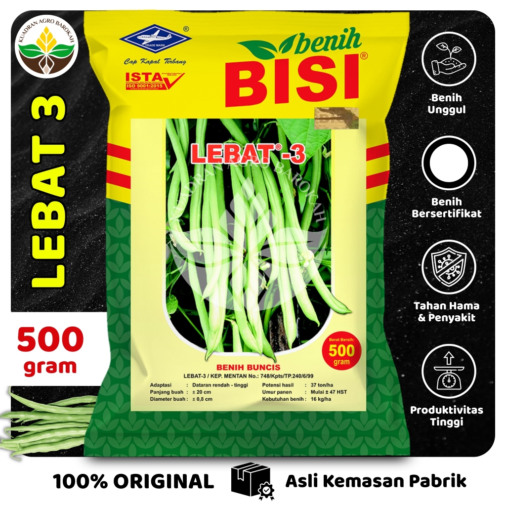 Benih Buncis LEBAT 3 500 gr - BISI Cap Kapal Terbang