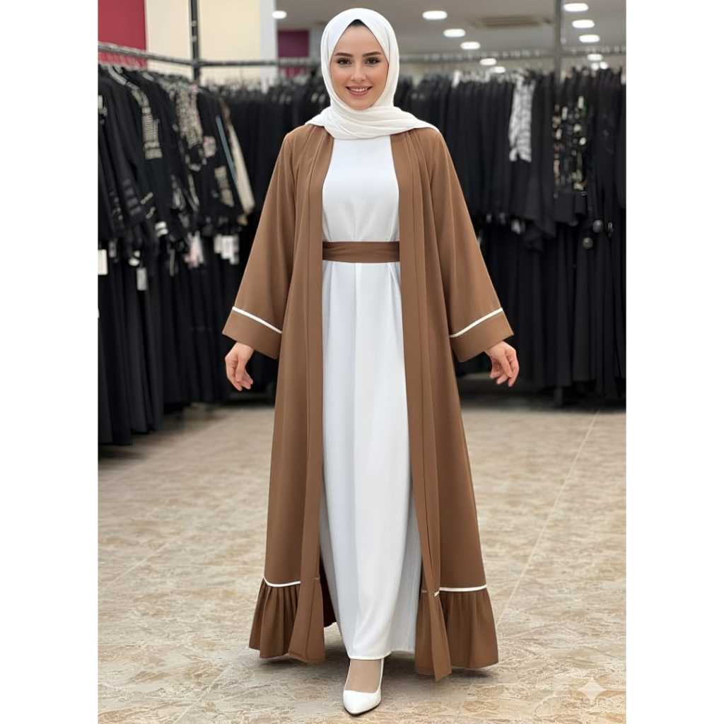 set other abaya turky abaya dua layer iner abaya baju gamis wanita lebaran terbaru inner dres wanita