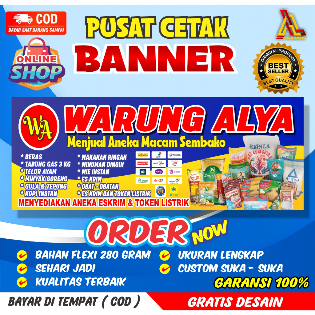 Spanduk Warung Sembako / Banner Warung Makanan