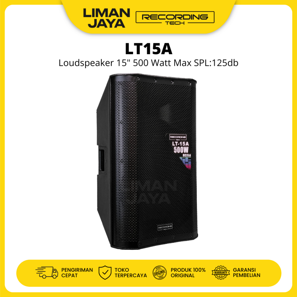 Recording Tech LT15A Active Speaker Aktif 15" 15 Inch Sound System LT-15A 500 Watt