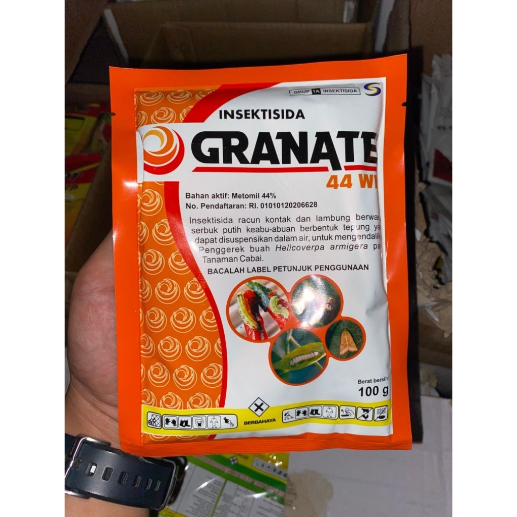 Insektisida Granate 44WP kemasan 100gr | Insektisida untuk mengendalikan hama ulat dan penggerek bua