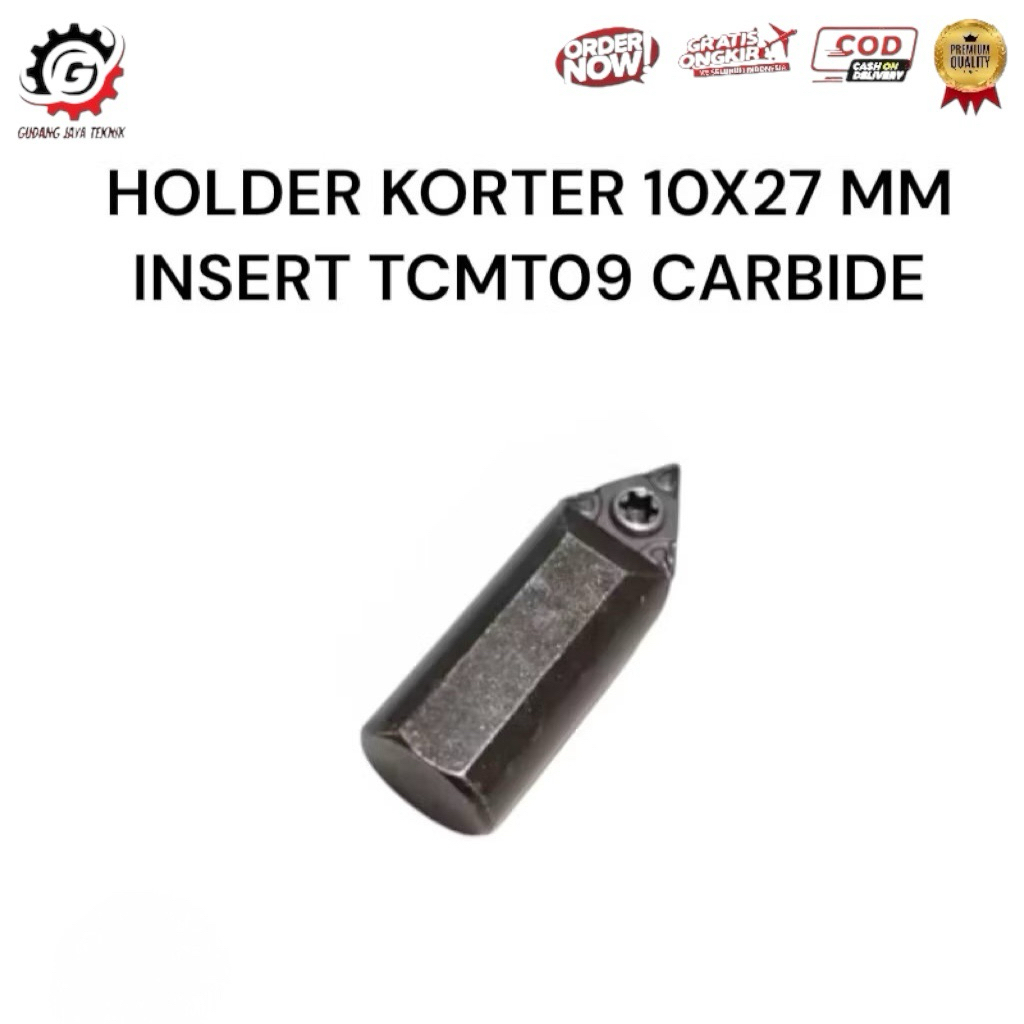Holder Bubut Kolter 10mm Panjang 27mm Pahat Kolter 10 × 27mm Insert TCMT09