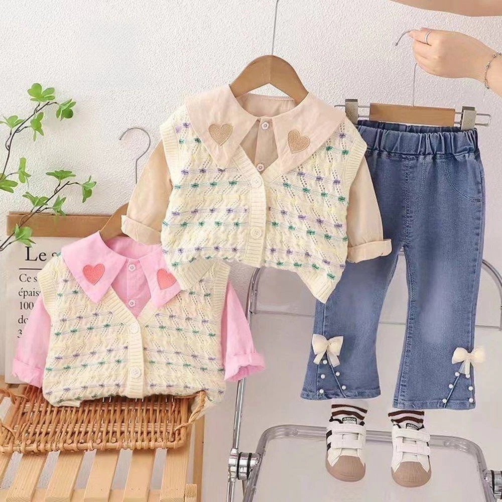 Setelan Anak Perempuan Usia 1-4 Tahun | Fashion Trendy Anak Cewek Model Baju Kemeja Katun Lengan Pan