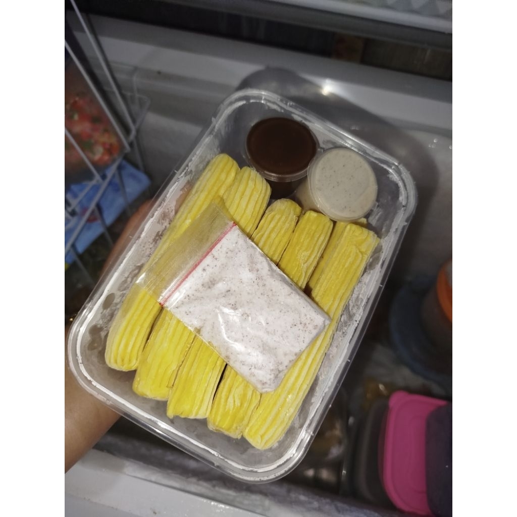 Long Churros frozen food/ cemilan kekinian/donat spa*y*l/ roti