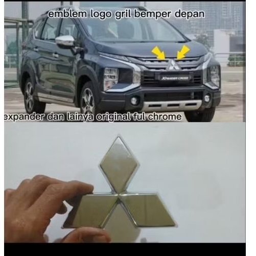 logo emblem gril.bumper depan mitsubishi  tiga berlian gril depan expander l300 euro 4 dan sejenis f