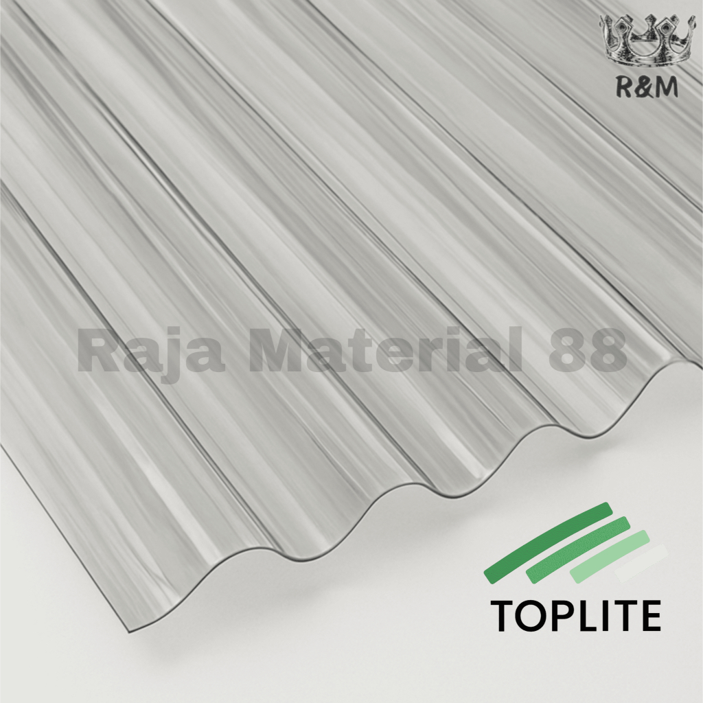 Atap Fiber Gelombang Bening Transparan 1 mm | Genteng Roofing Sheet Toplite | Solusi Terbaik Proyek 