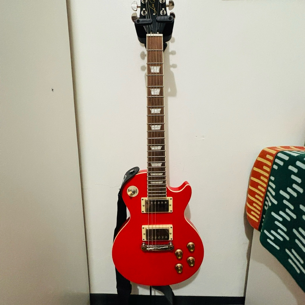 (second) Epiphone Power Player Les Paul Gitar Elektrik Lava Red + Gigbag