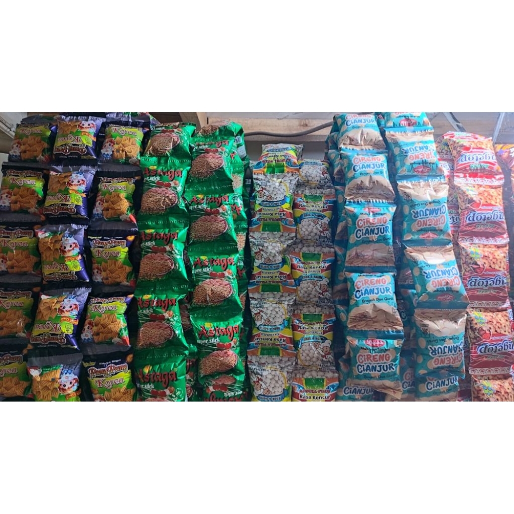 snack jadul astaga / ngetop / cikur cianjur / seblak / asyik / pilus medan