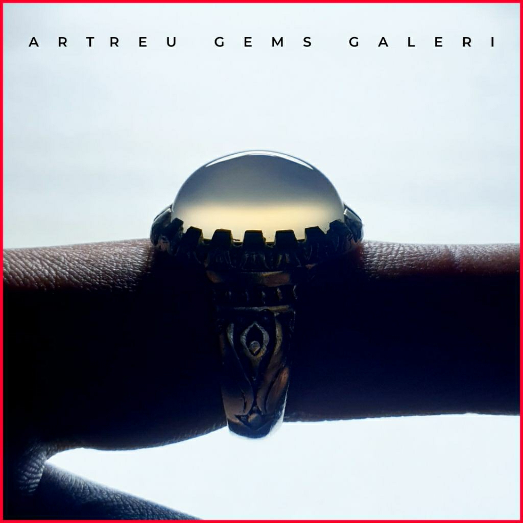 Batu Anggur Way Kanan - White | COD Bisa | Cincin Batu Akik Ring 5-10