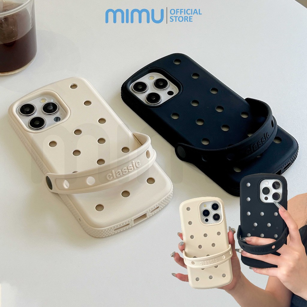 MIMU IPHONE CASE SILICONE CROCS BLACK WHITE AESTHETIC CASING PREMIUM IPHONE MODEL CASE IPHONE 11 12 