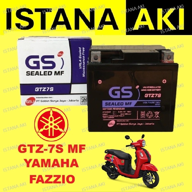 Aki Motor Yamaha Fazzio GTZ7S Aki Kering Accu Kering MF