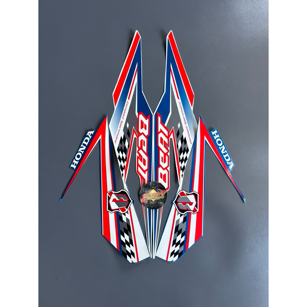 STRIPING STIKER BEAT ESP 2018 PUTIH BIRU ORIGINAL LOST PACK